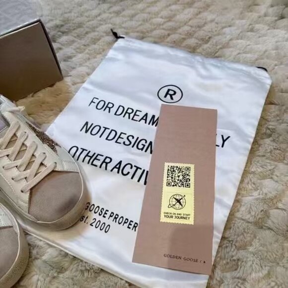 Golden Goose White and Silver Superstar Sneakers - Picture 8 of 8